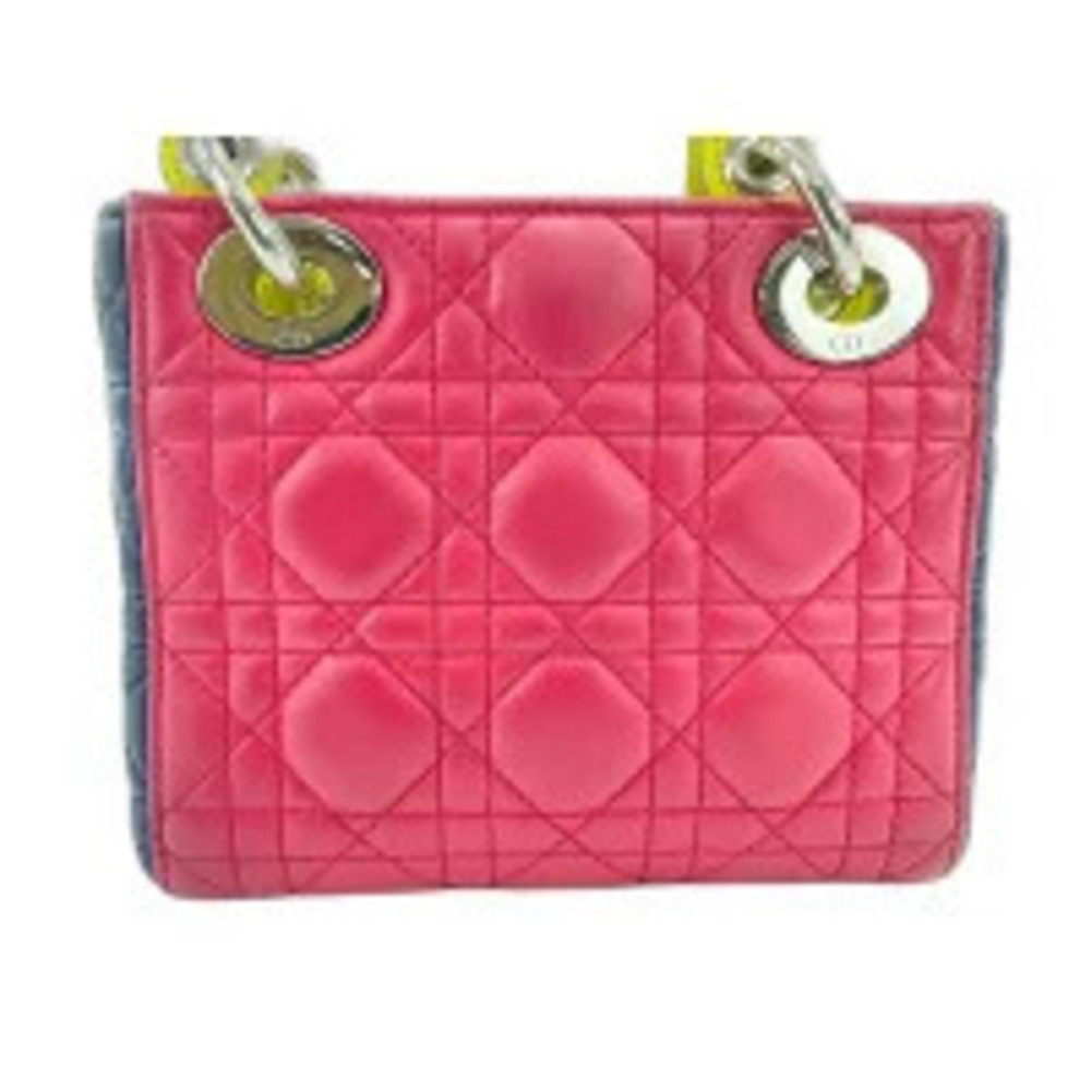 Christian Dior Leather Lady Handbag Multicolor
